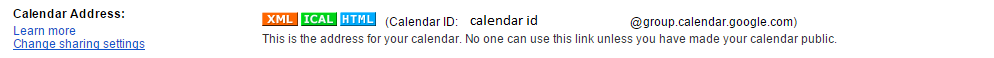 calendar id calendar id